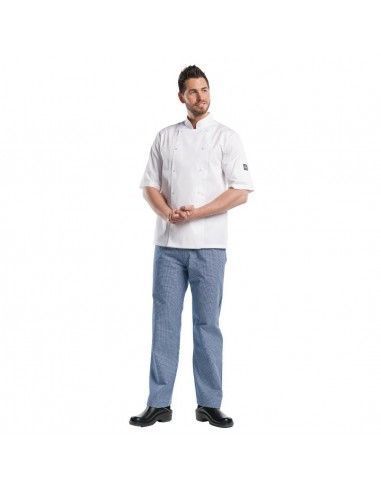 Veste de cuisine mixte Chaud Devant Hilton Poco manches courtes blanche M
