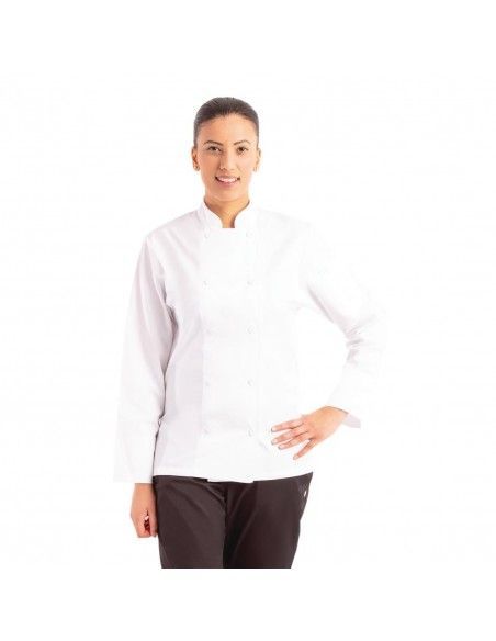 Veste de cuisine mixte blanche à manches longues Chef Works Calgary Cool Vent L
