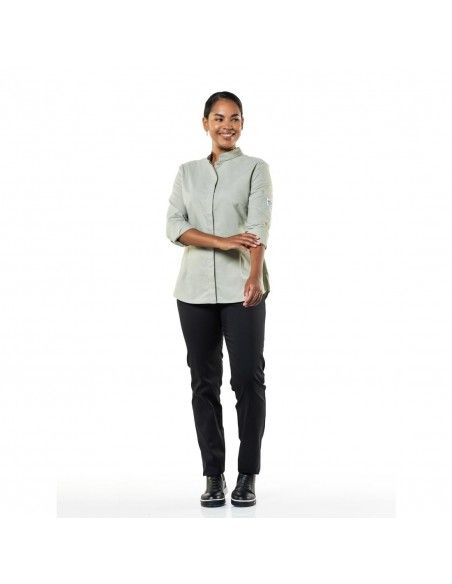 Veste de cuisine femme verte Chaud Devant Nordic taille S