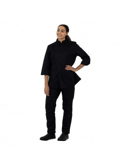 Veste de cuisinier femme ajustée Whites noire taille S