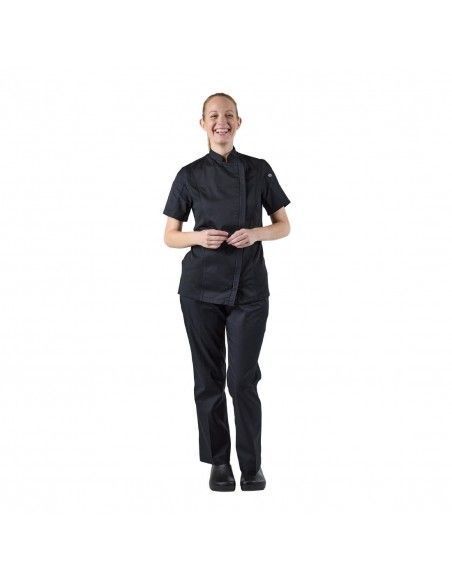 Veste de cuisine femme zippée légère Springfield Chef Works noire M