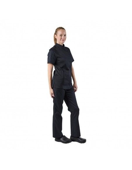 Veste de cuisine femme zippée légère Springfield Chef Works noire M