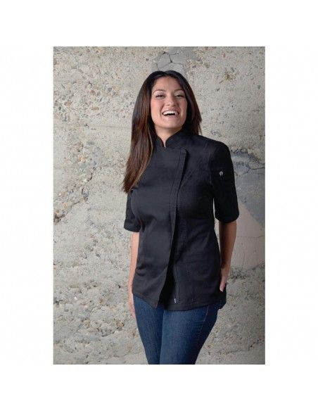 Veste de cuisine femme zippée légère Springfield Chef Works noire XS