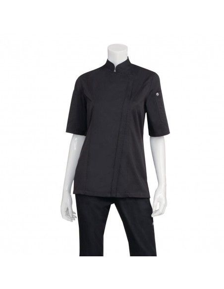 Veste de cuisine femme zippée légère Springfield Chef Works noire XXL