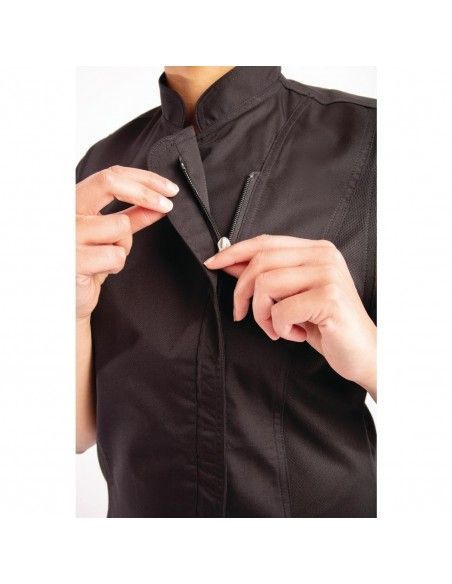 Veste de cuisine femme zippée légère Springfield Chef Works noire XXL