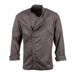 Veste de cuisine mixte légère à fermeture éclair Hartford Chef Works Urban gris graphite S