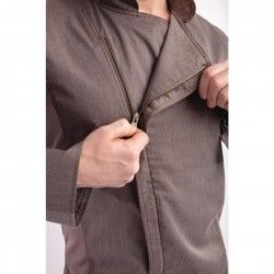 Veste de cuisine mixte légère à fermeture éclair Hartford Chef Works Urban gris graphite S 2