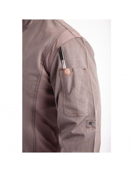 Veste de cuisine mixte légère à fermeture éclair Hartford Chef Works Urban gris graphite S