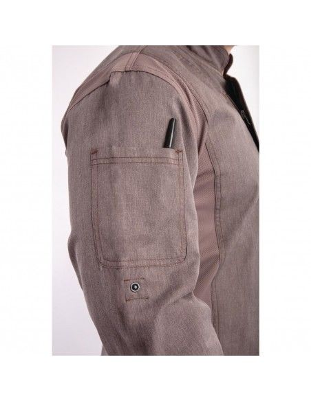 Veste de cuisine mixte légère à fermeture éclair Hartford Chef Works Urban gris graphite S