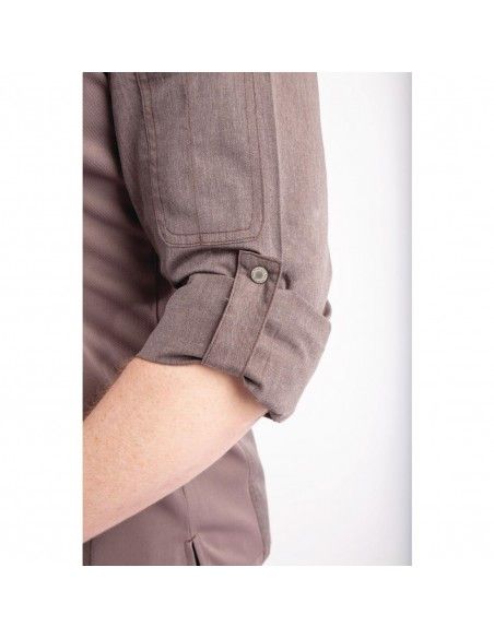 Veste de cuisine mixte légère à fermeture éclair Hartford Chef Works Urban gris graphite S