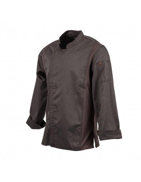 Veste de cuisine mixte légère à fermeture éclair Hartford Chef Works Urban gris graphite S