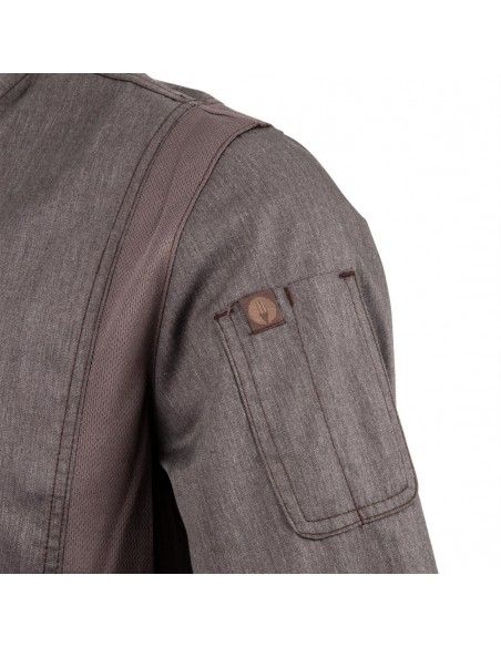 Veste de cuisine mixte légère à fermeture éclair Hartford Chef Works Urban gris graphite S