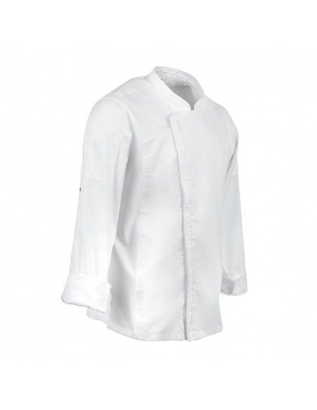 Veste de cuisine mixte légère à fermeture éclair Hartford Chef Works Urban blanche L