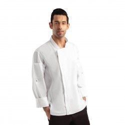 Veste de cuisine mixte légère à fermeture éclair Hartford Chef Works Urban blanche M 2