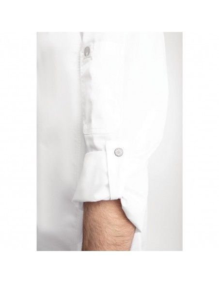 Veste de cuisine mixte légère à fermeture éclair Hartford Chef Works Urban blanche M