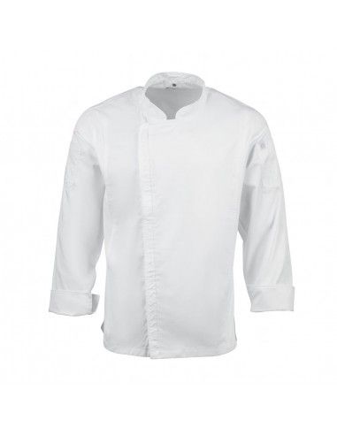 Veste de cuisine mixte légère à fermeture éclair Hartford Chef Works Urban blanche S