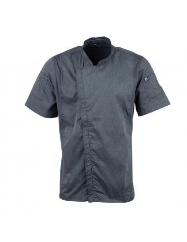 Veste de cuisine mixte légère manches courtes à fermeture éclair Springfield Chef Works Urban bleu encre XS