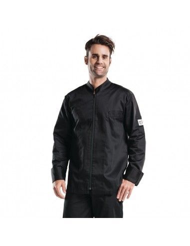 Veste de cuisine mixte Chaud Devant Monza manches longues noire L