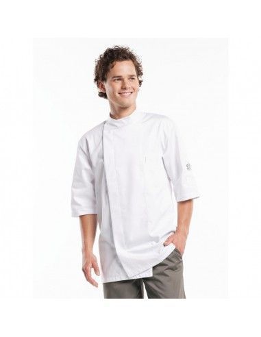 Veste de cuisine manches courtes Chaud Devant Bacio blanche M