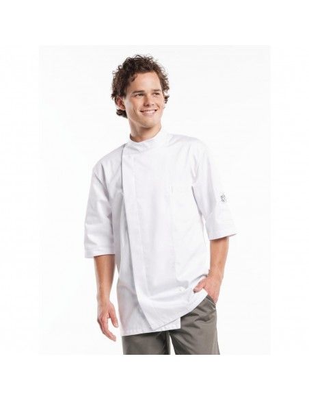 Veste de cuisine manches courtes Chaud Devant Bacio blanche M