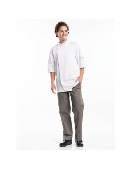 Veste de cuisine manches courtes Chaud Devant Bacio blanche M