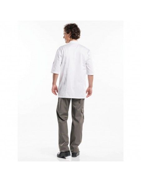 Veste de cuisine manches courtes Chaud Devant Bacio blanche M