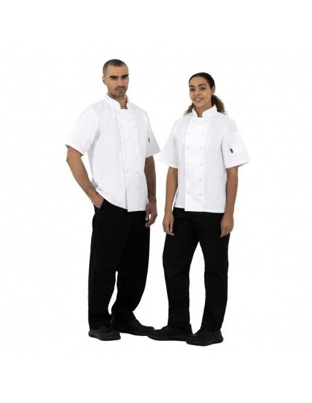 Vestes de cuisine manches courtes Whites Boston blanches S (lot de 5)