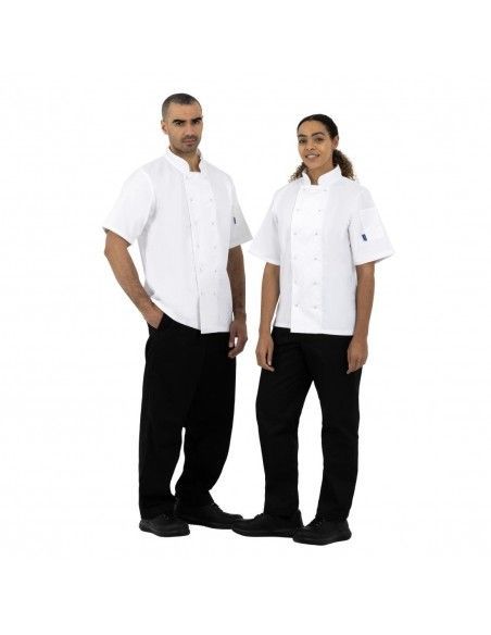 Vestes de cuisine manches courtes Whites Boston blanches M (lot de 5)