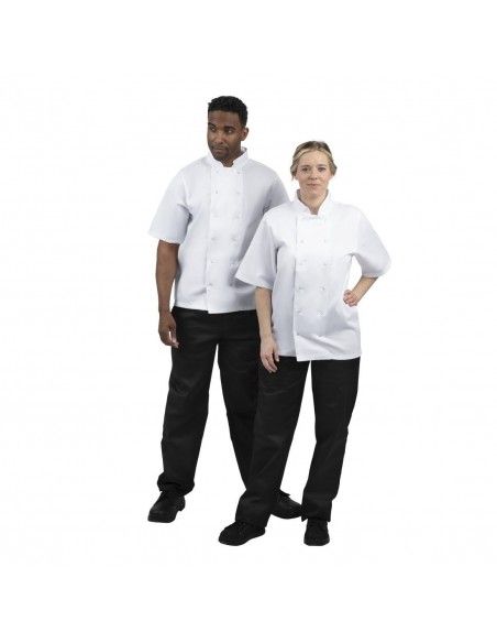 Vestes de cuisine manches courtes Whites Boston blanches L (lot de 5)