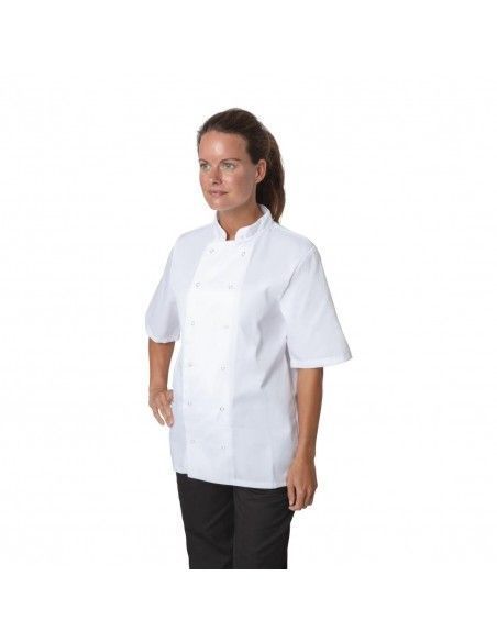 Vestes de cuisine manches courtes Whites Boston blanches L (lot de 5)
