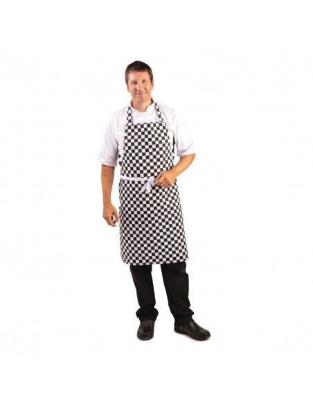 Tablier bavette Whites carreaux noirs et blancs