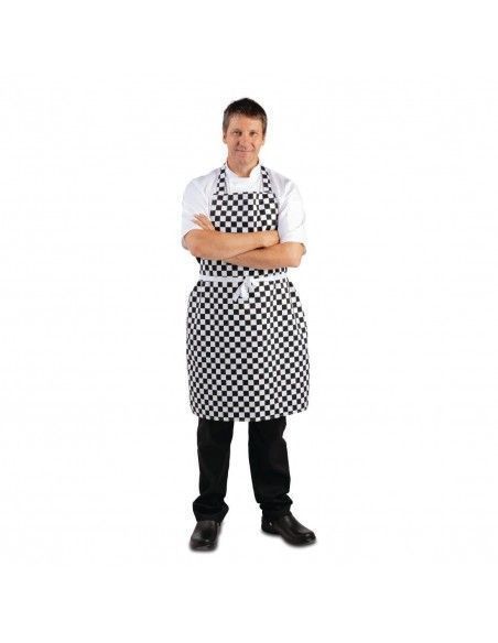 Tablier bavette Whites carreaux noirs et blancs