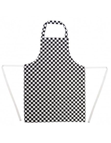Tablier bavette Whites carreaux noirs et blancs