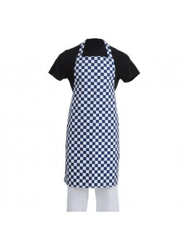 Tablier bavette Whites carreaux bleus et blancs