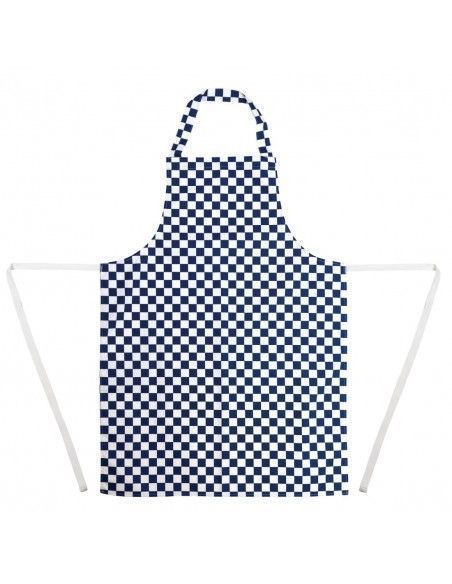 Tablier bavette Whites carreaux bleus et blancs