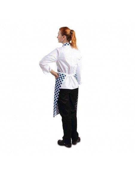 Tablier bavette Whites carreaux bleus et blancs