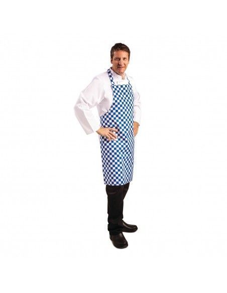 Tablier bavette Whites carreaux bleus et blancs