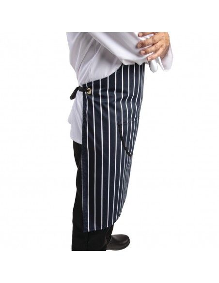 Tablier bavette Whites rayé marine et blanc XL
