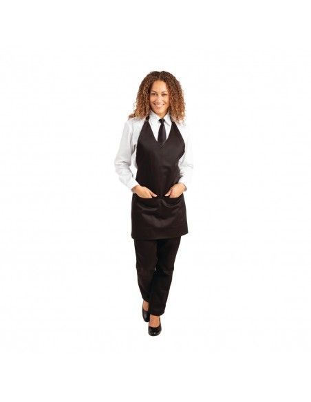 Tablier serveur col en V Whites noir