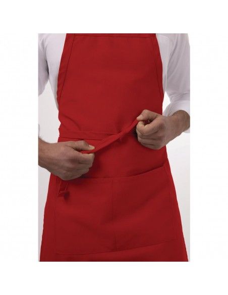Tablier bavette Chef Works rouge