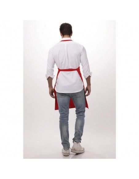 Tablier bavette Chef Works rouge