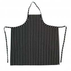 Tablier bavette tissé Chef Works Premium rayures noires et blanches 2