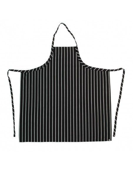 Tablier bavette tissé Chef Works Premium rayures noires et blanches