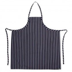 Tablier bavette tissé Chef Works Premium rayures bleue marine et blanches 2