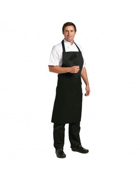 Tablier bavette Whites polyester-coton noir XL