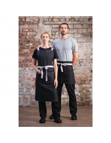 Tablier serveur court denim Southside noir 760mm