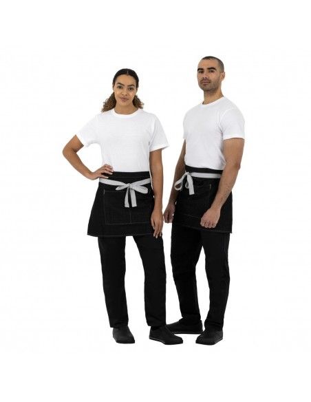 Tablier serveur court denim Southside noir 760mm