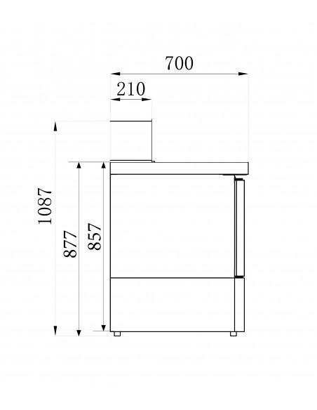 Table de préparation  réfrigérée 1368 mm avec 3 portes GN 1/1, 8x GN 1/6 h150 mm, +2°/+8°C