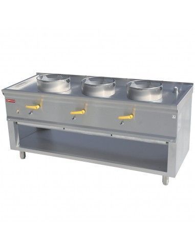 Fourneau wok 3 brûleurs