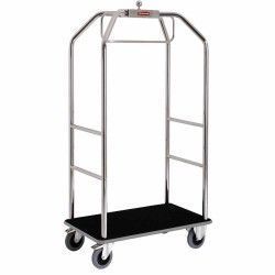 Chariot pour valises & vestiaire "chromé", 2 roues à freins